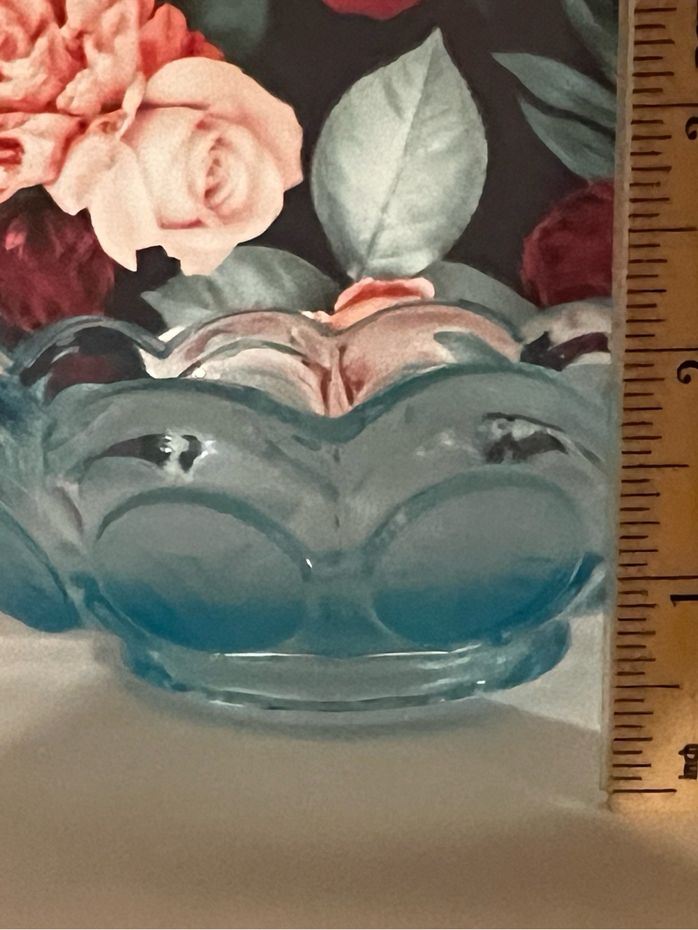 Vintage Fostoria Old Blue Coin Glass Handled Nappy Dish - Picture 8 of 9